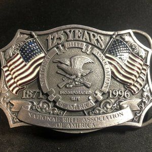 Vintage Belt Buckle NRA National Rifle Association Of America 125 Years USA 1996